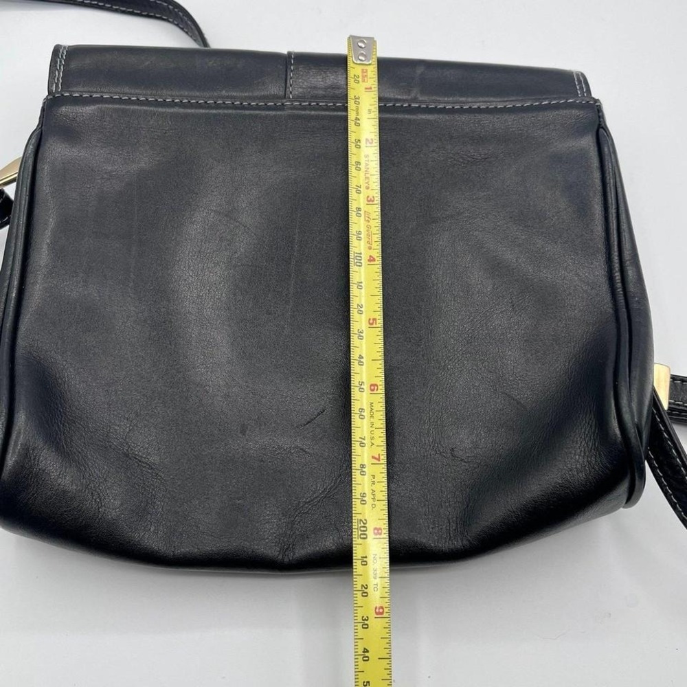 Vintage Lord & Taylor Made in Italy Black Genuine Leather Crossbody Shoulder Bag - Picture 7 of 7